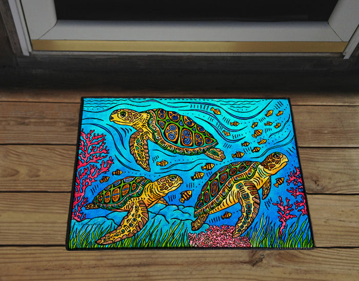 3 Loggerheads Door Mat