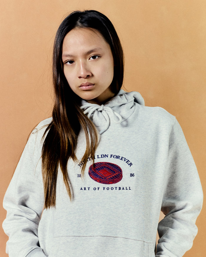ART OF AFC Stadium Hoodie | Grey Embroidered Football Sweat