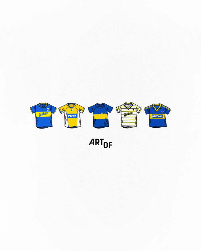 ART OF Boca Printed Classics Tee | White Graphic Football T-shirt