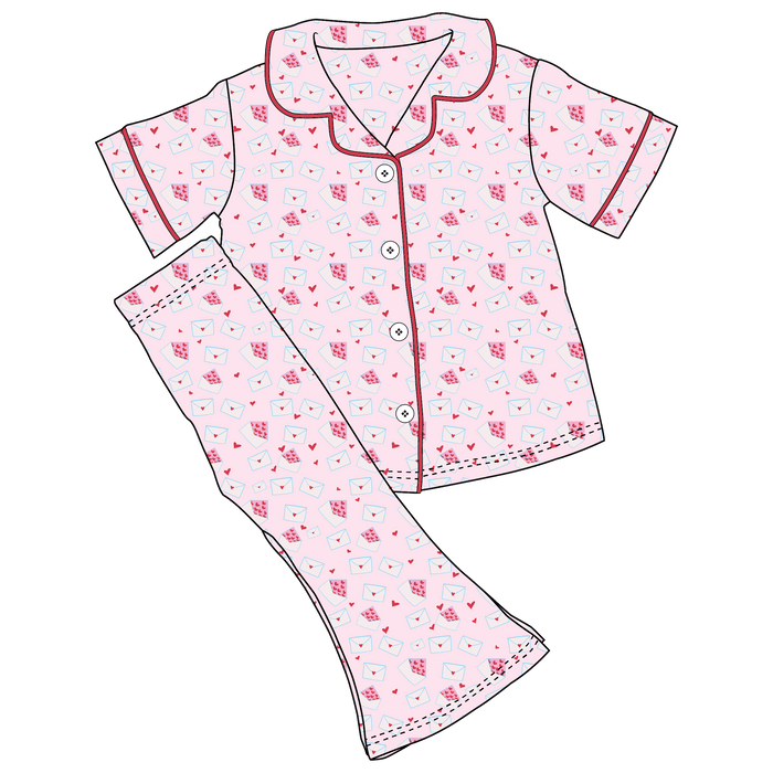 Ezrah Valentines Bamboo Girls Luxe Lounge Set (Pre-Order)