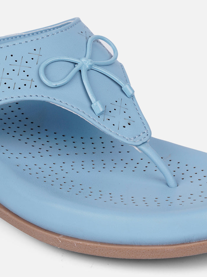 Women's LT.Blue Thong Sandals (IU6010)
