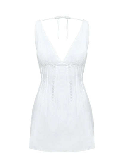 Austria Drop Waist Mini Dress White