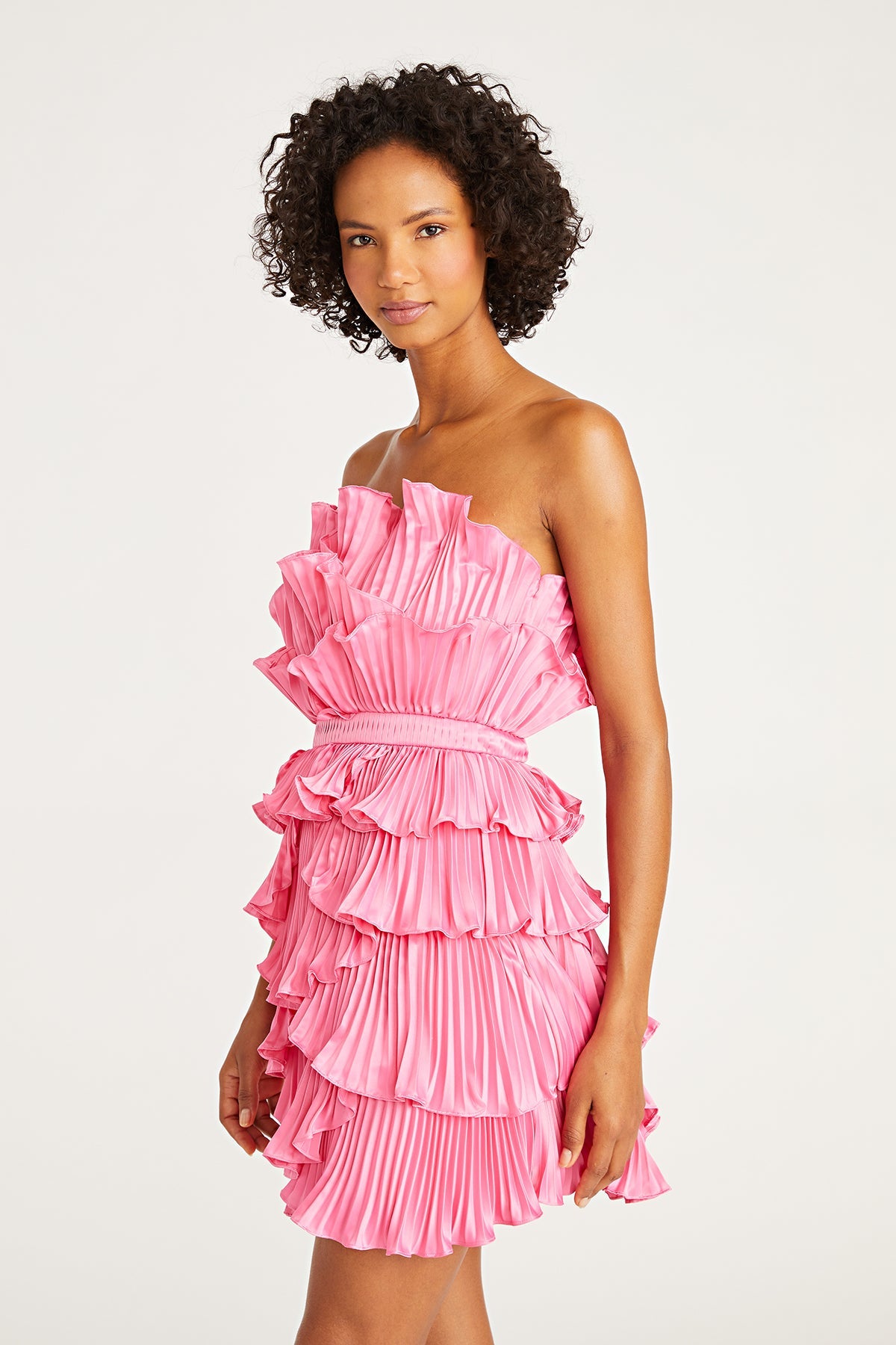 Reed Pleated Shell Mini Dress