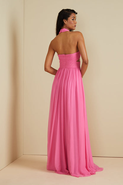 Paula Criss Cross Halter Gown