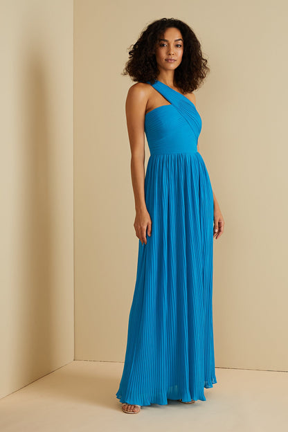 Skye Deep V Pleated Gown