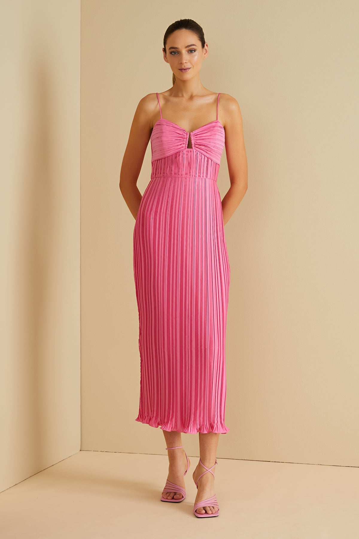 Dannie Pleated Midi Dress