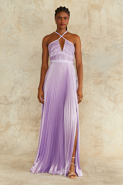 Nori Plunge Halter Gown