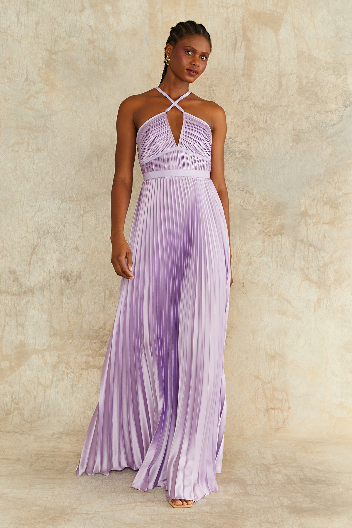 Nori Plunge Halter Gown