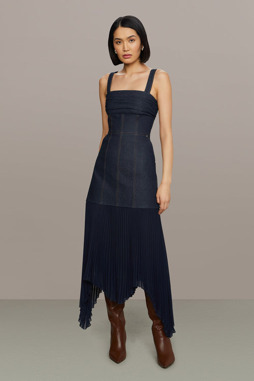 Jac Denim Combo Midi Dress