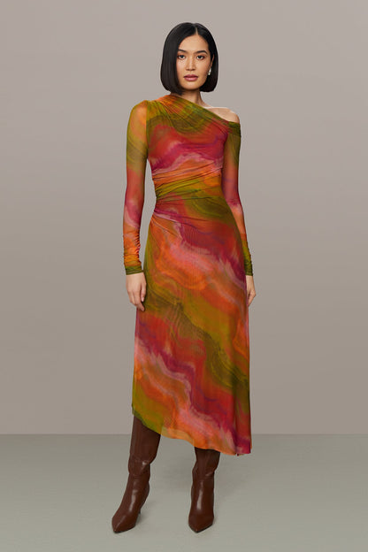 Drena Mesh Midi Dress