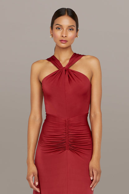 Mena Halter Jersey Dress