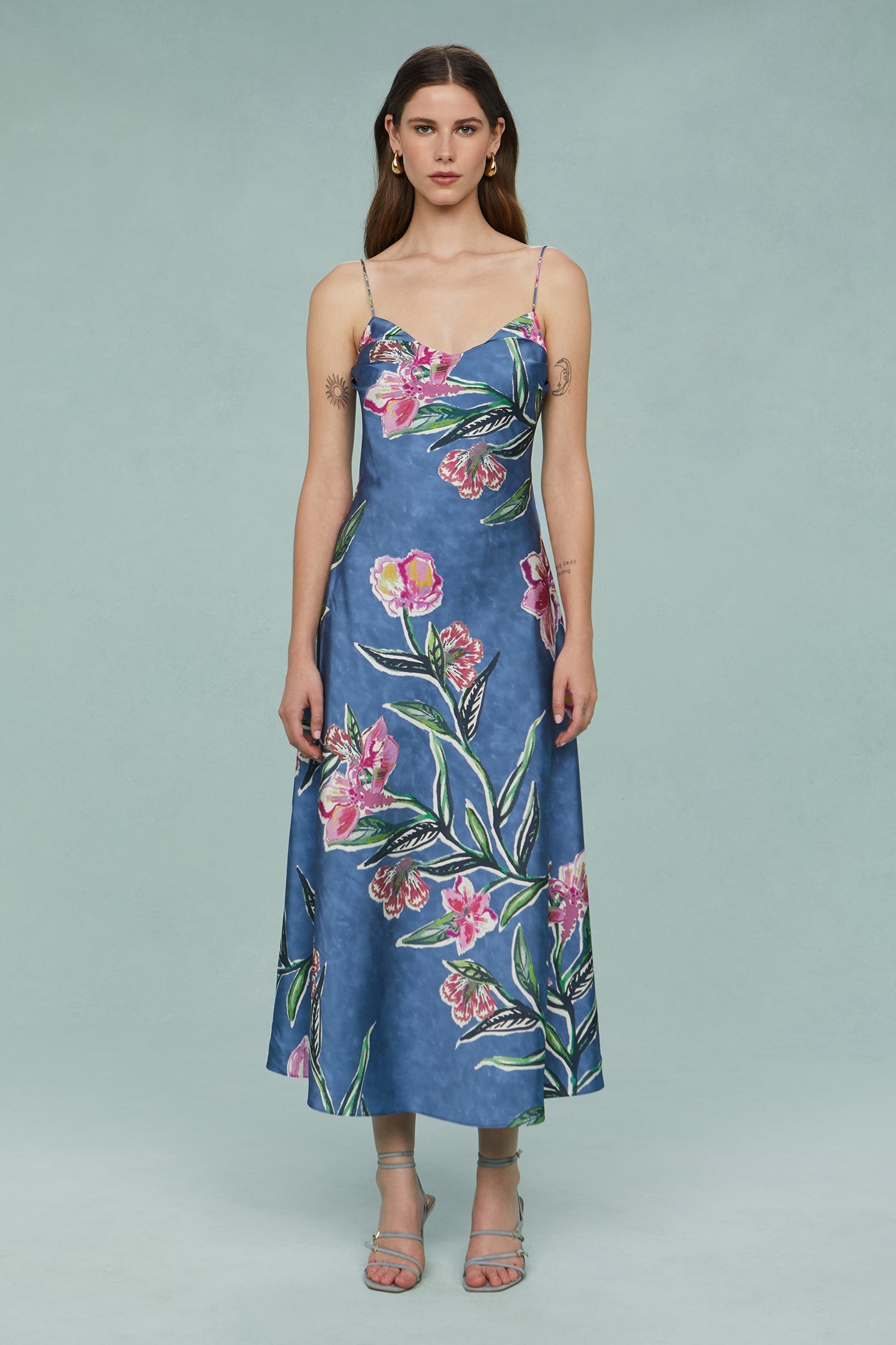 Delilah Midi Dress With Chain