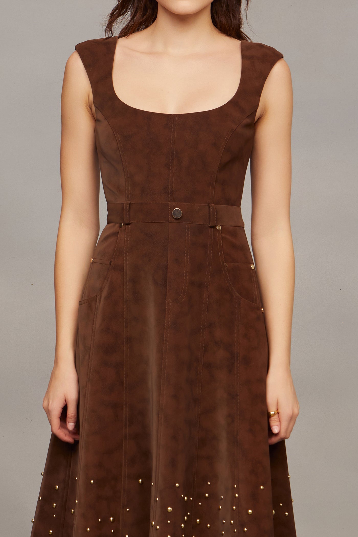 Kenny Suede Studded Midi