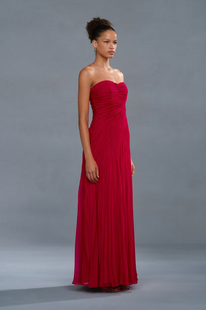 Elea Asymmetrical Pleated Gown