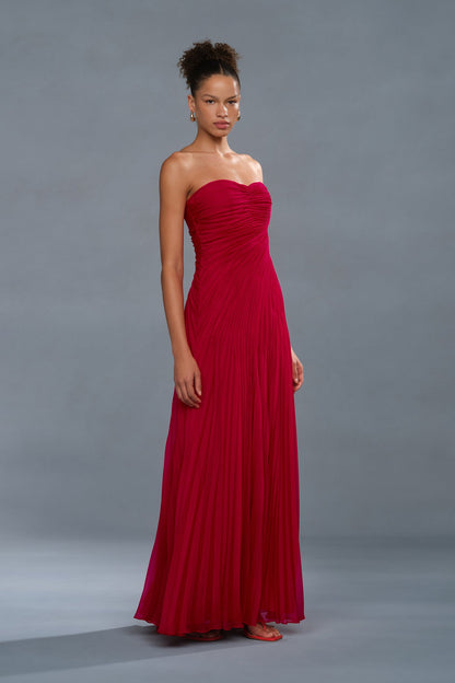 Elea Asymmetrical Pleated Gown