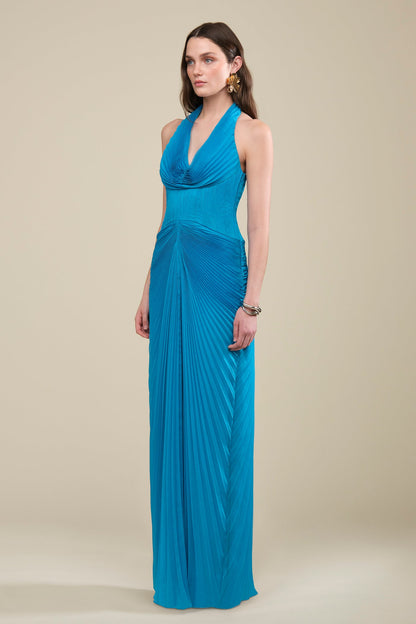 Enly Pleated Ruched Gown