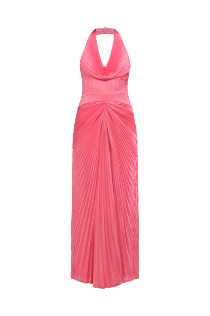Enly Pleated Ruched Gown