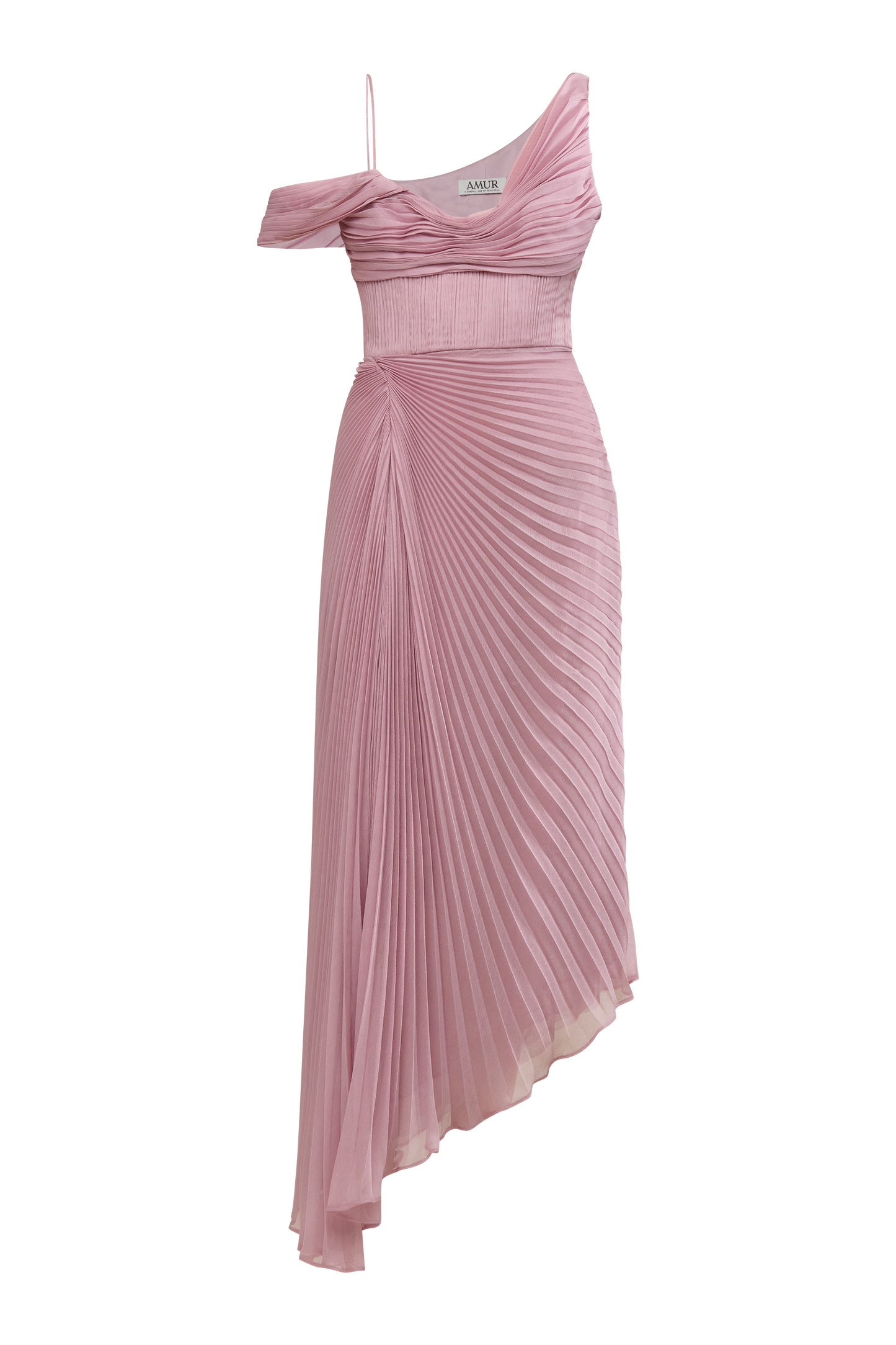 Joelle Pleated Draped Gown