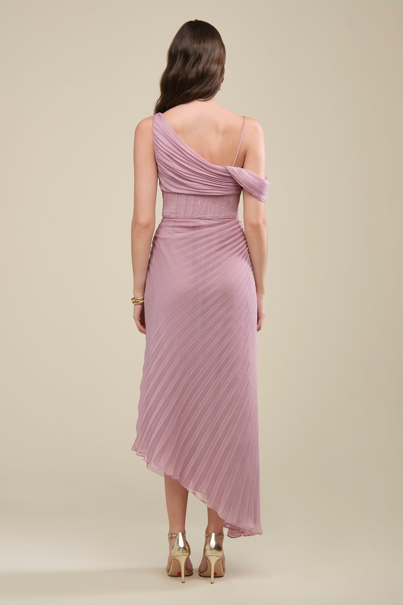 Joelle Pleated Draped Gown