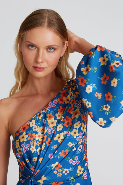 Atara One Shoulder Floral Dress