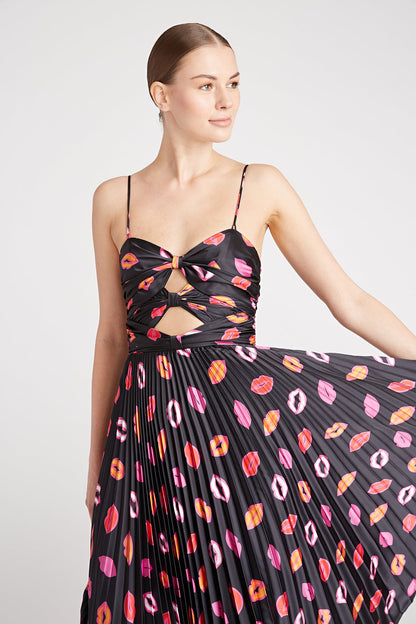 Afra Pleated Midi Dress