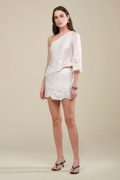 Olive Embroidered Top