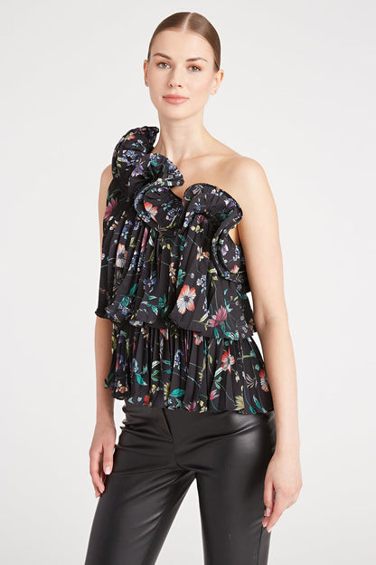 Isador Assymetrical Ruffle Top
