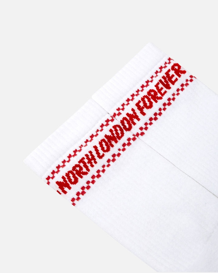 ART OF AFC Scarf Socks | North London White Football Accessories