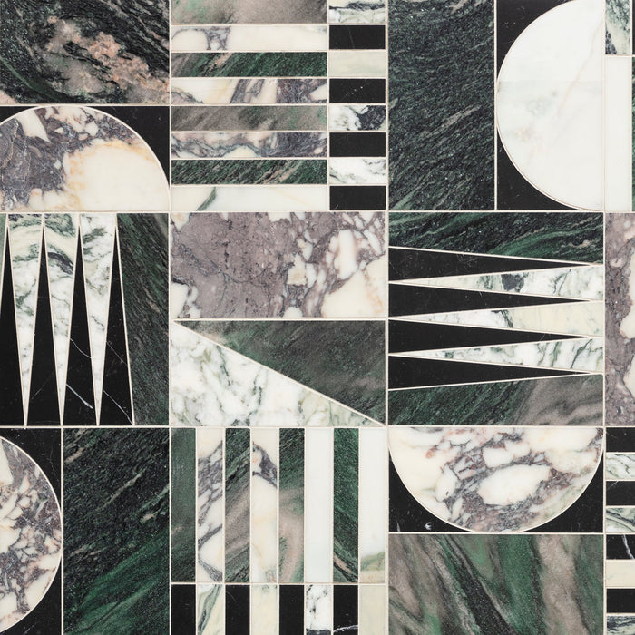 Alison Rose Euclid Large Green Honed Waterjet WJ Mosaic ©