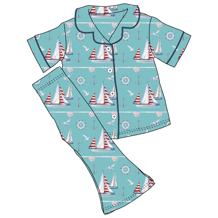 Beckett Sailboats Bamboo Girls Luxe Lounge Set (Pre-Order)