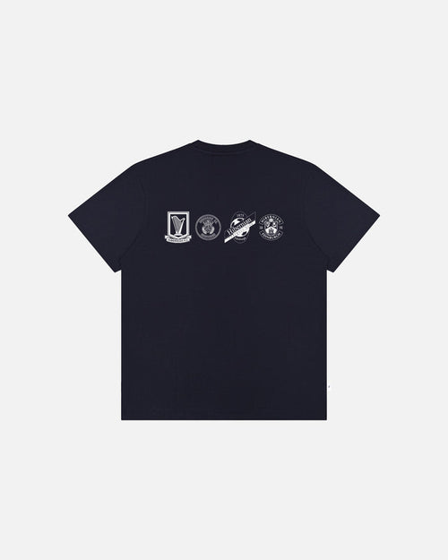 ART OF x Hibs Crest History Tee | HFC Navy Graphic Football T-shirt