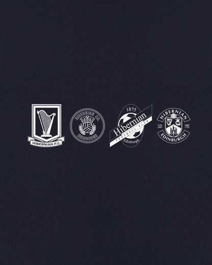 ART OF x Hibs Crest History Tee | HFC Navy Graphic Football T-shirt
