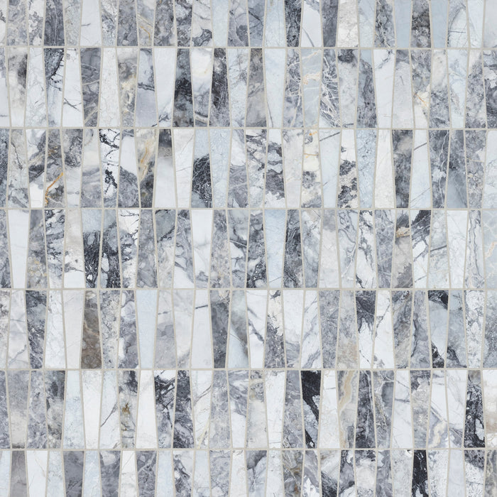 Invisible Blue Marble Mosaic  Honed Stone Trapezoid