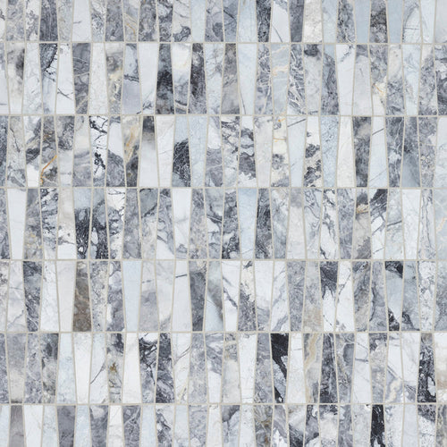Invisible Blue Marble Mosaic  Honed Stone Trapezoid