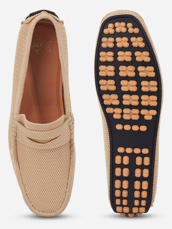 Men's Beige Moc Toe Sued Finish Casual Loafer (IX4109)-Loafers - iD Shoes
