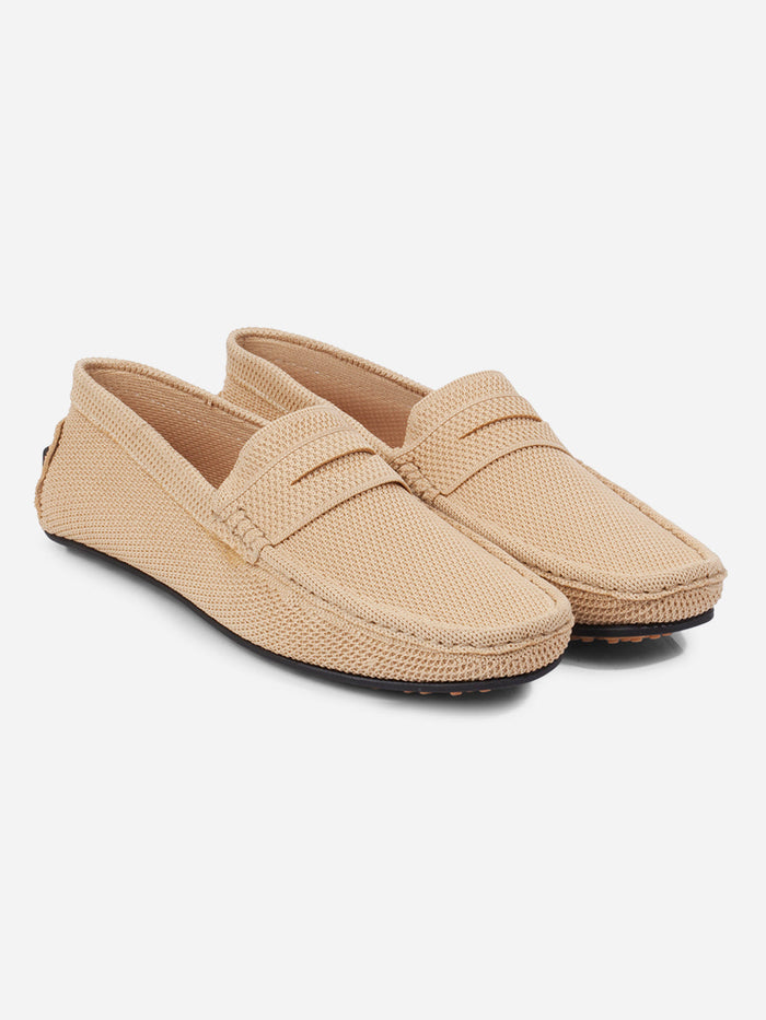 Men's Beige Moc Toe Sued Finish Casual Loafer (IX4109)-Loafers - iD Shoes