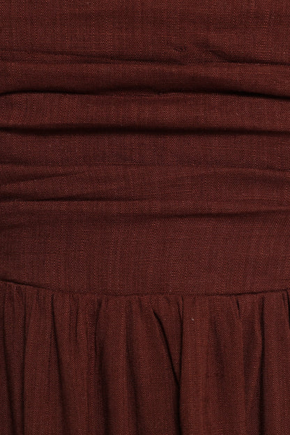 Kayt Strapless Dress - Chocolate Brown