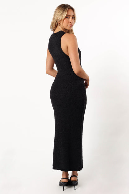 Liam Knit Midi Dress - Black