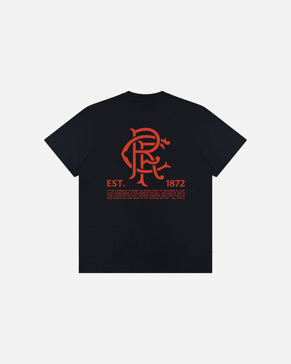 ART OF x Rangers 1872 Tee | RFC Black Graphic Football T-shirt