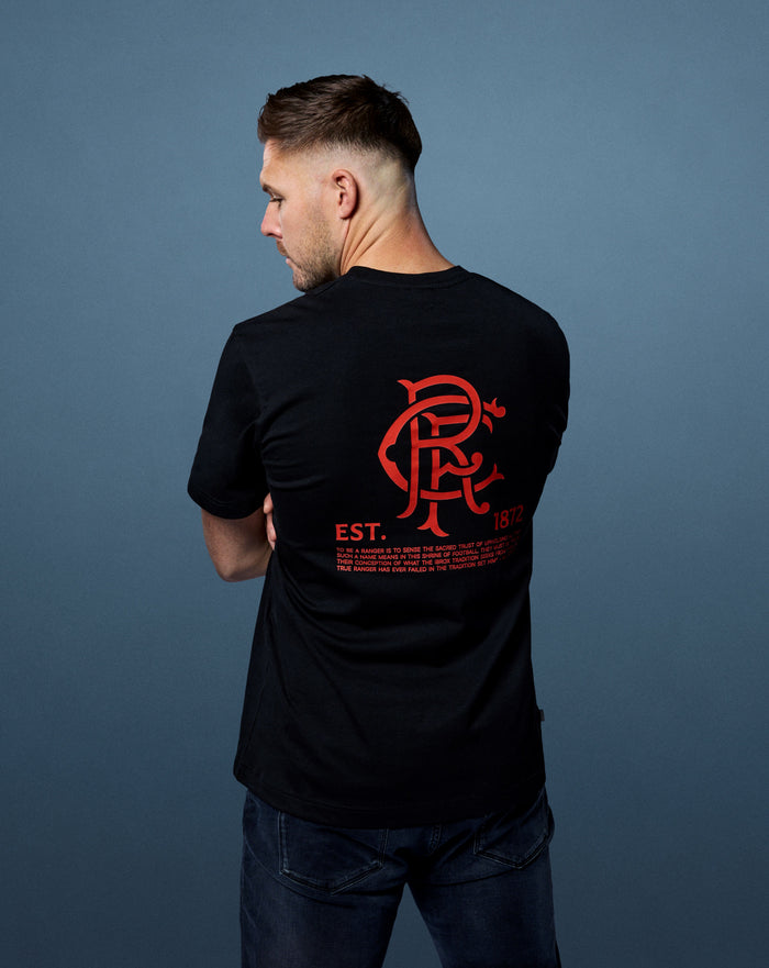 ART OF x Rangers 1872 Tee | RFC Black Graphic Football T-shirt
