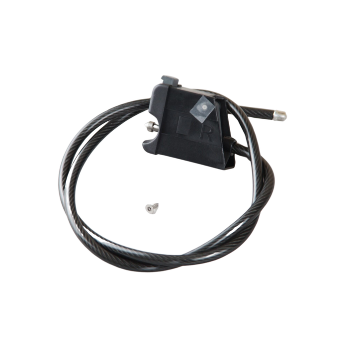 Saris SuperClamp Lock Cable — cable routed through rack arm and bike frame