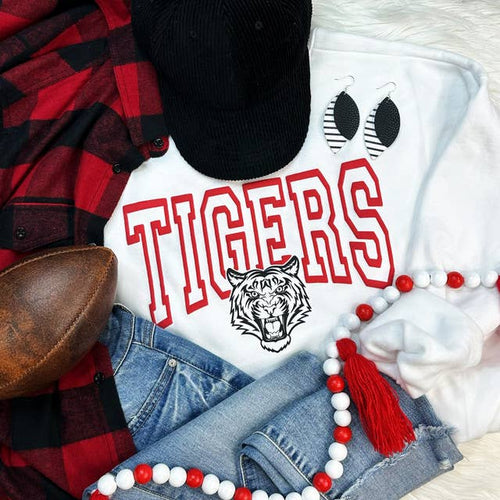 Tigers Red PUFF Long Sleeve Tee