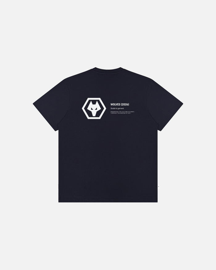 ART OF x Wolves Gallery Tee | Navy Graphic Football T-shirt