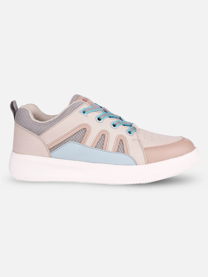 Women's Cream/Blue Platform Sneaker (IU1007)