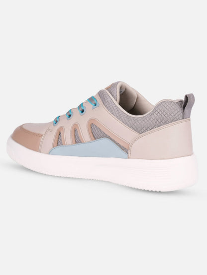 Women's Cream/Blue Platform Sneaker (IU1007)