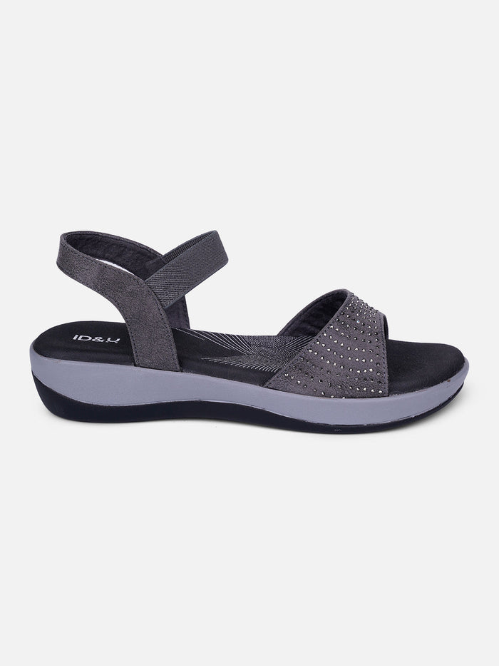 Women's Grey Slingback Strap Sandals (IU6001)