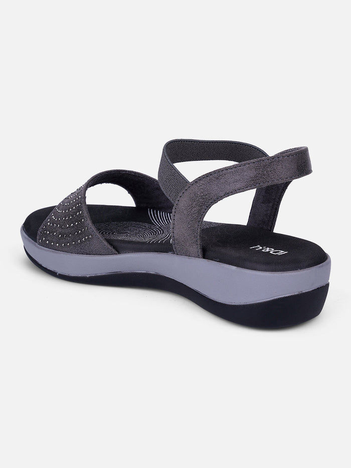 Women's Grey Slingback Strap Sandals (IU6001)
