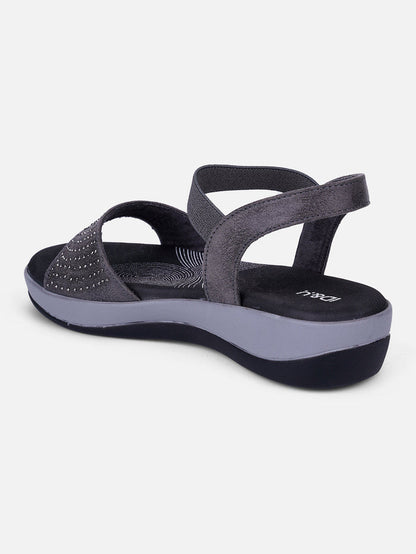Women's Grey Slingback Strap Sandals (IU6001)