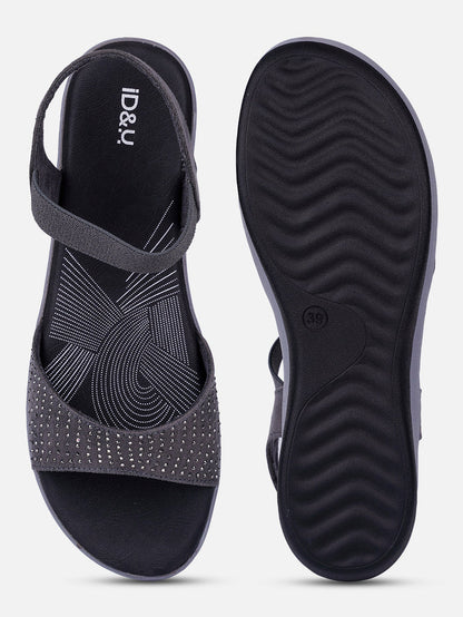Women's Grey Slingback Strap Sandals (IU6001)
