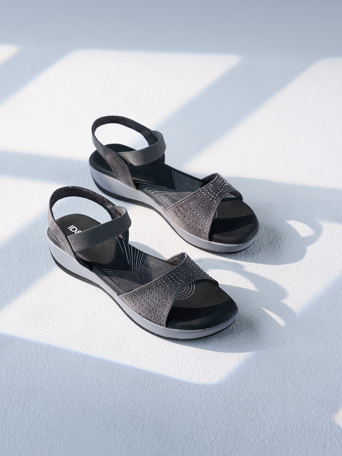 Women's Grey Slingback Strap Sandals (IU6001)